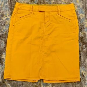 Mustard yellow denim skirt